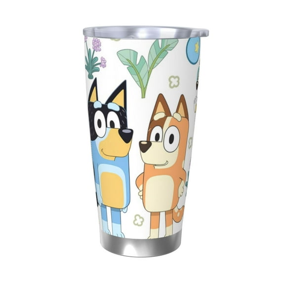 Johaoi Bluey Print 20oz Tumbler,Travel Coffee Mug Tumbler with Flip Lid Stainless Steel Water Bottle Gifts for Women Men Him Her-Without Straw