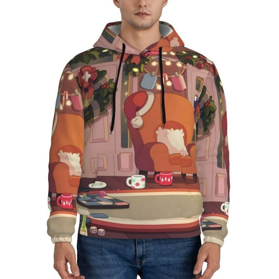 Johaoi Bluey Print Adult Hoodie Sweatshirt,Pullover Hooded Sweatshirt Aautumn Athletic Hoodie for Men-XX-Large