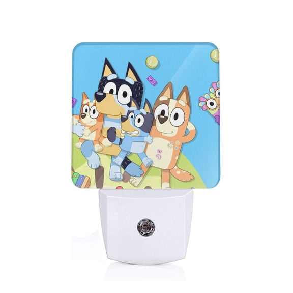 Johaoi Bluey for LED Night Light, Night Lights Plug into Wall with Dusk-to-Dawn Sensor Nightlight for Bedroom, Bathroom, Nursery, Hallway, Kitchen-EU