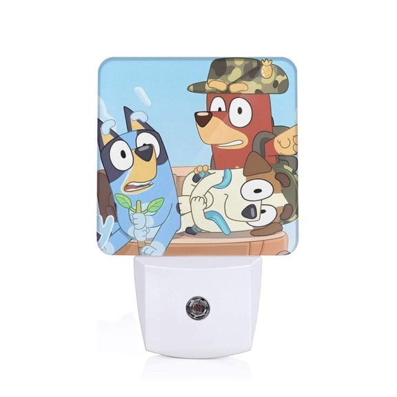 Johaoi Bluey for LED Night Light, Night Lights Plug into Wall with Dusk-to-Dawn Sensor Nightlight for Bedroom, Bathroom, Nursery, Hallway, Kitchen-