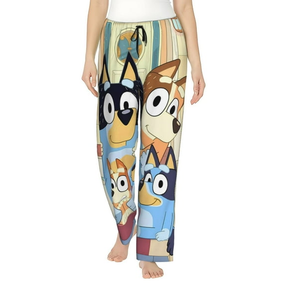 Johaoi Bluey for Pajama Pants Women,Comfy Lounge Pants Drawstring Sleep Bottoms Pj Pants with Pockets-Small