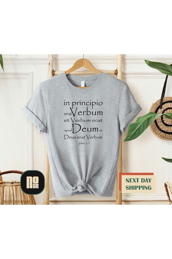 John 1:1 Script in Latin Shirt, CC Mom T-Shirt, CC Tutor Shirt, Latin Quote, Classical Conversations Shirt, Homeschool Mom Shirt, Christian