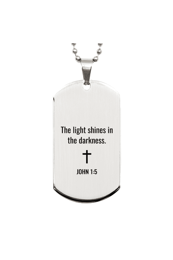 John 1 5 Dog Tag Necklaces - John 1:5 Necklace for Men