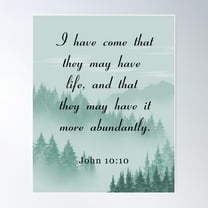 John 10:10, Bible Verse Poster Wall Art, Modern Wall Decor For Living Room Bedroom, 8x12 UNFRAMED