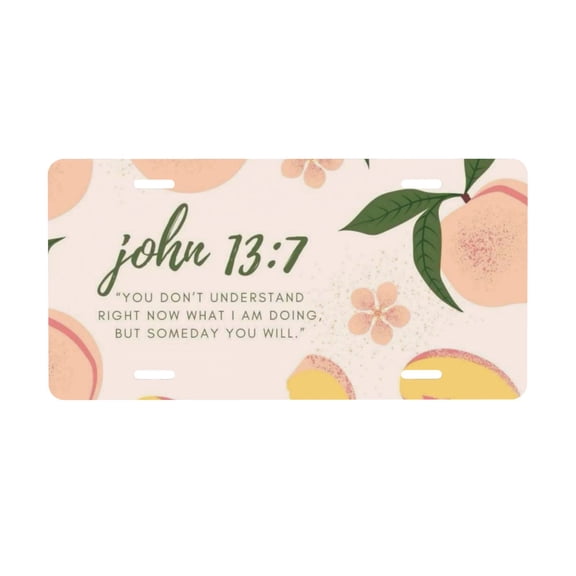 John 13 Fruit Bible Verse License Plate, Front Car Plate with 4 Holes 6 x 12 Inch
