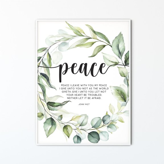 John 14:27 Peace Christian Scripture Wall Art Unframed Paper Print