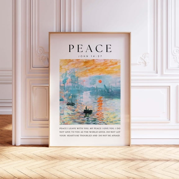 John 14 27 Peace I Leave With You Wall Art, Unframed Paper Print Size 8x12