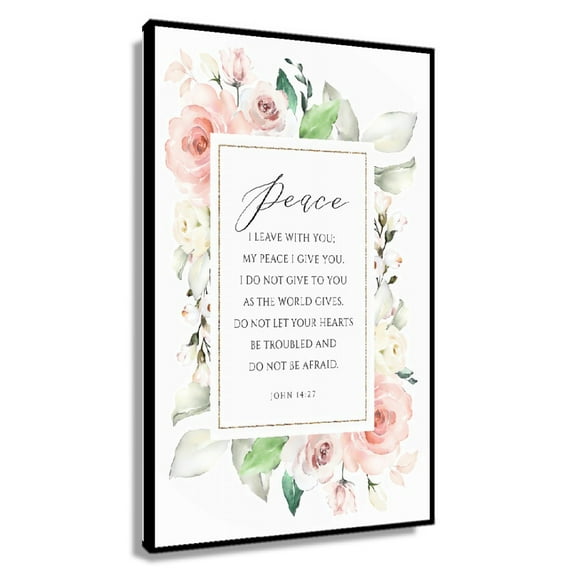 John 14 27 Peace I Leave with You Bible Verse Print Watercolor Bible Verse Wall Art Christian Home Decor for Kitchen Giclee Poster Pictures