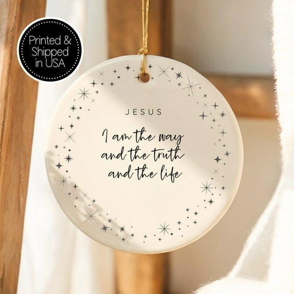 John 14:6 Christian Ceramic Ornament – Personalized Bible Verse Christmas Gift