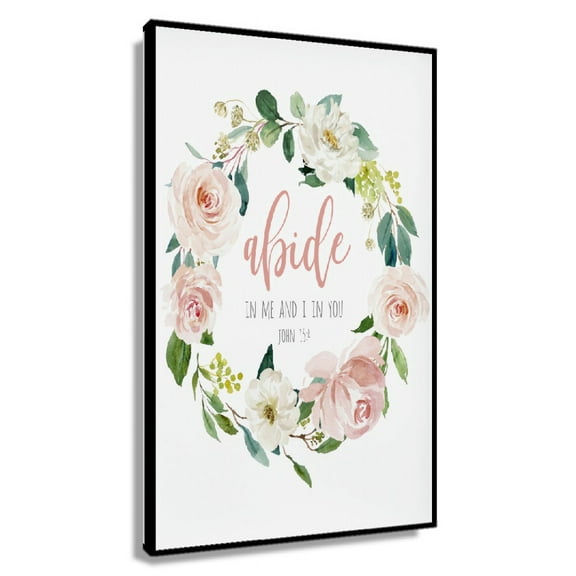 John 15 4 Abide in Me Bible Verse Printable Wall Art, Scripture Print Mothers Day Poster Nature Decor Hallway Pictures Painting Artwork