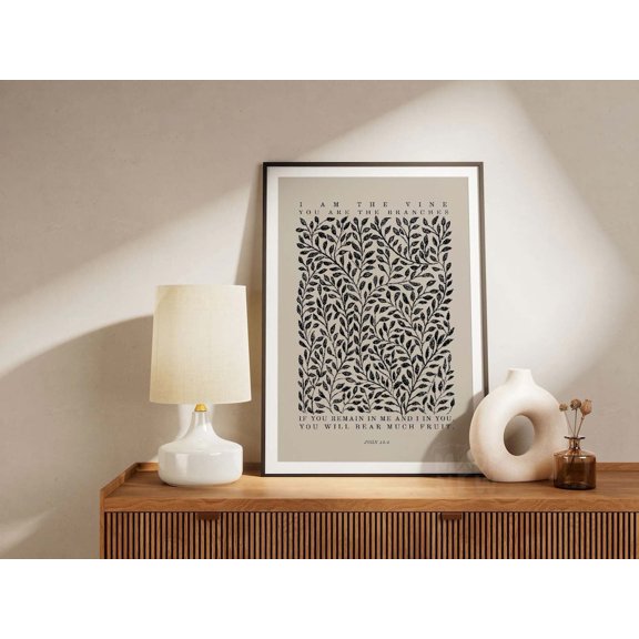 John 15 5 Vine and Branches Poster, Unframed Paper Poster 24x36in