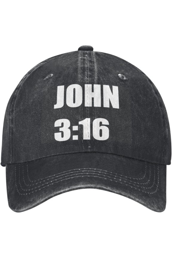 John 3:16 Believer-Christian Faith Cowboy Hat Men Vintage Baseball Cap Women Dad Hat Adjustable Trucker Hat Black