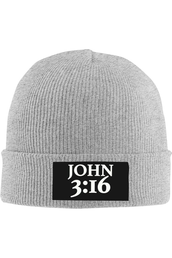 John 3:16 Believer, Christian, Jesus, Faith Beanie Hat for Women Men Knit Hat Skull Cap Knitted Hat Slouchy Hat Black