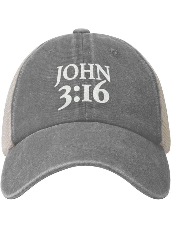 John 3:16 Believer, Christian, Jesus, Faith Cowboy Hat Men Vintage Mesh Baseball Cap Gift Women Trucker Hat Black