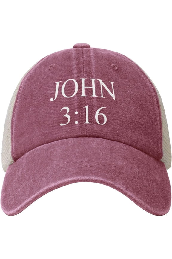 John 3:16 Believer Cowboy Hat Men Vintage Mesh Baseball Cap Summer Sun Hat Gift Women Trucker Hat Dad Hat Black