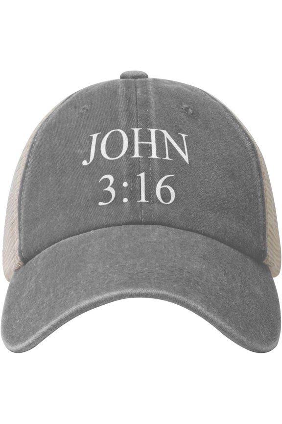 John 3:16 Believer Cowboy Hat Men Vintage Mesh Baseball Cap Summer Sun Hat Gift Women Trucker Hat Dad Hat Black