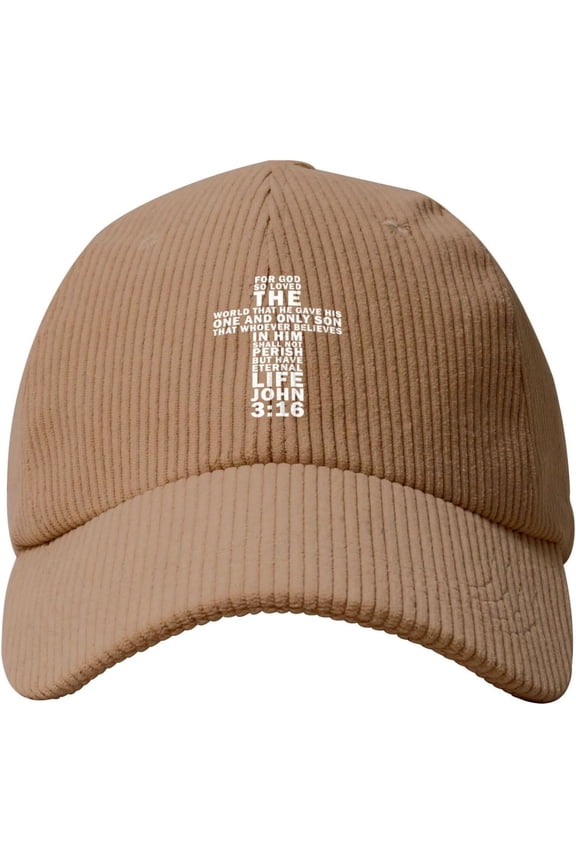 John 3:16 Bible Verse Christian Baseball Cap Summer Sun Hat Gift Women Cowboy Hat Trucker Hat Men Dad Hat Beige