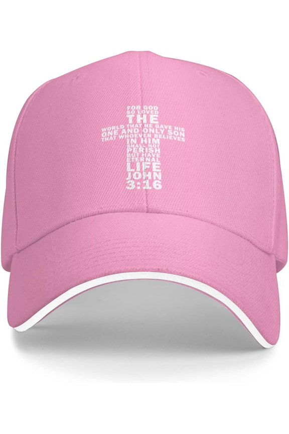 John 3:16 Bible Verse Christian Baseball Cap Summer Sun Hat Gift Women Trucker Hat Snapback Hat Men Dad Hat Black