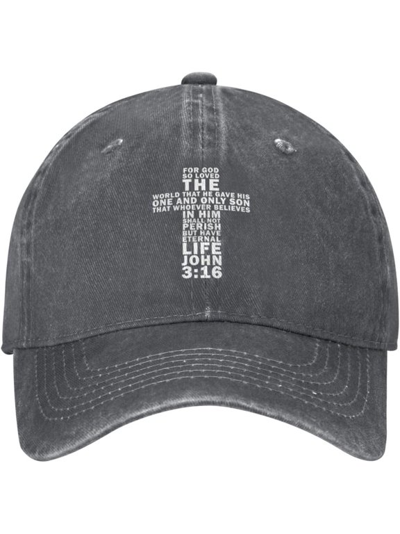 John 3:16 Bible Verse Christian Cowboy Hat Men Vintage Baseball Cap Summer Sun Hat Gift Women Trucker Hat Dad Hat Black