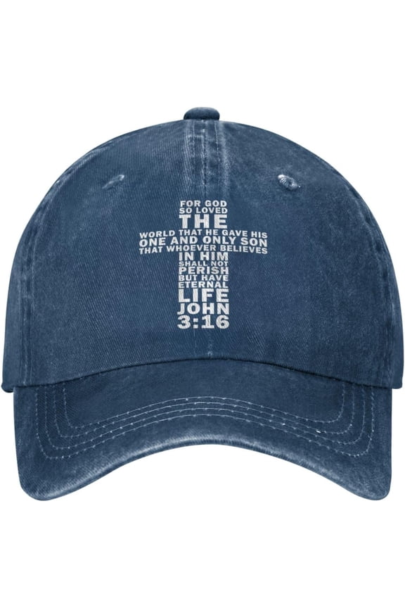 John 3:16 Bible Verse Christian Cowboy Hat Men Vintage Baseball Cap Women Dad Hat Sun Hat Adjustable Trucker Hat Black