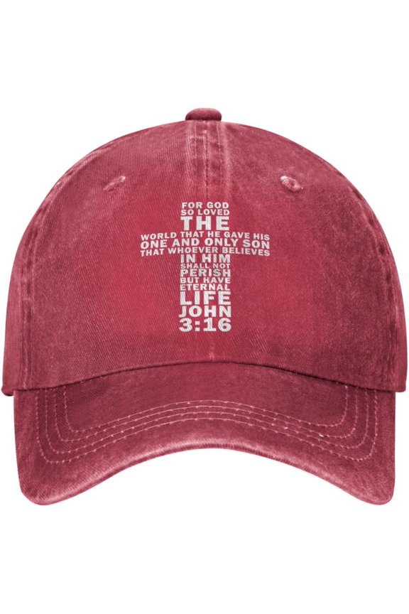 John 3:16 Bible Verse Christian Cowboy Hat Men Vintage Baseball Cap Women Dad Hat Sun Hat Adjustable Trucker Hat Black