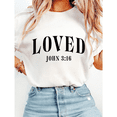 thumbnail image 1 of John 3:16 Bible Verse Print Tshirts for Women & Men Loved Christian Graphic Tees Short Sleeve Faith Based Shirts Casual Tops Inspirational Apparel for Daily Outfits White,4XL, 1 of 6