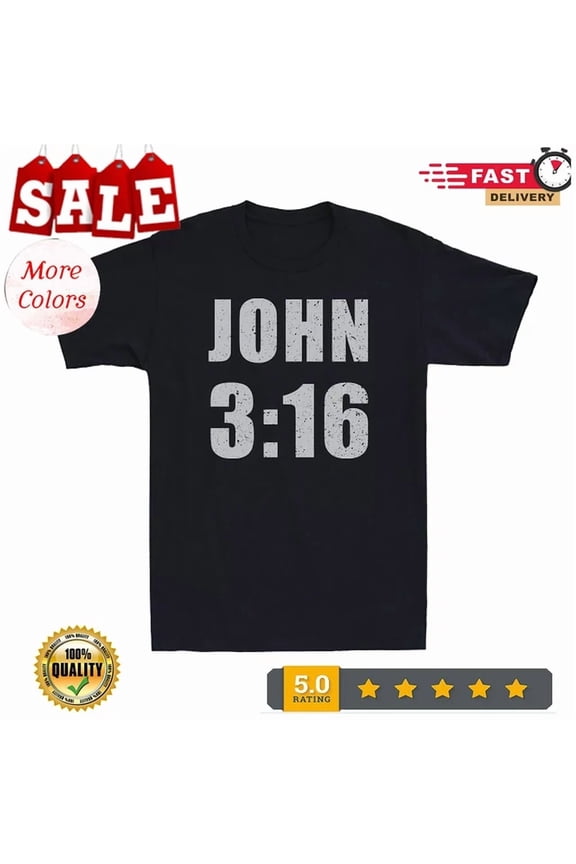 John 3 16 Bible Verse Scripture Christian T-Shirt Jesus