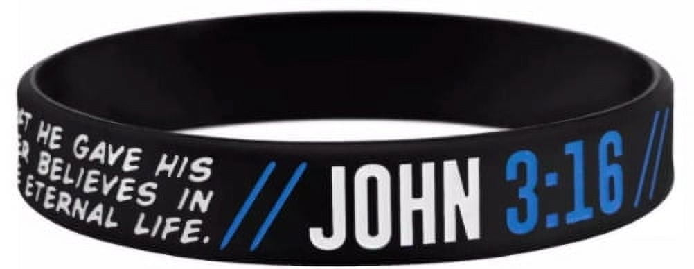 John 3:16 Bracelet Silicone Rubber Stretchable Wristband Christian Religious
