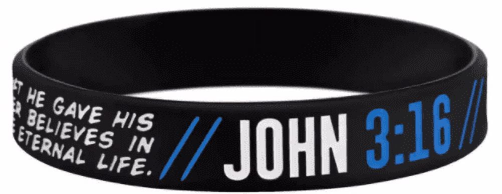 John 3:16 Bracelet Silicone Rubber Wristband Christian Religious