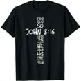 thumbnail image 1 of John 3:16 Christian Cross Religious Bible Verse Gifts T-Shirt, 1 of 3