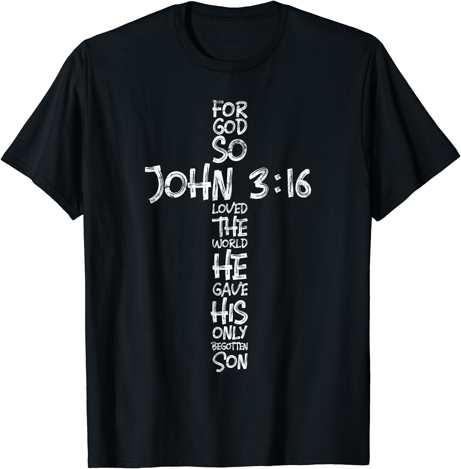 John 3:16 Christian Cross Religious Bible Verse Gifts T-Shirt - Walmart.com