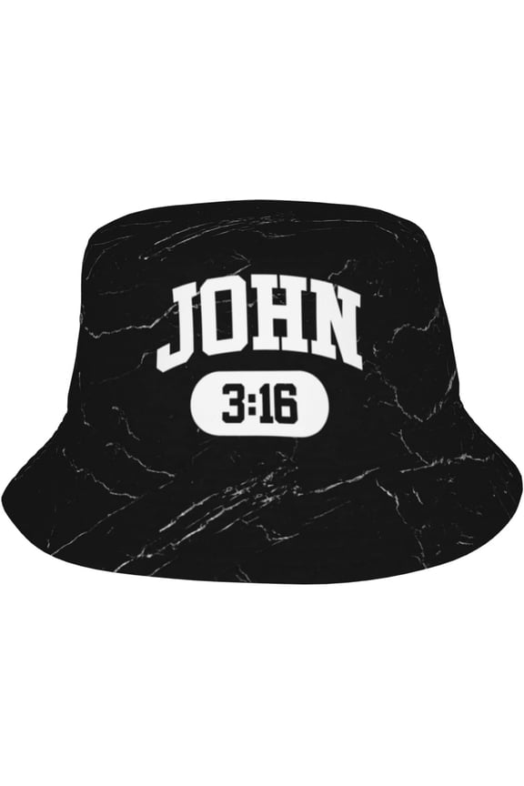 John 3:16 Christian Faith Believer Jesus Bucket hat for Men Women Summer Beach Fishing Hat Packable Sun Fisherman Hat Black