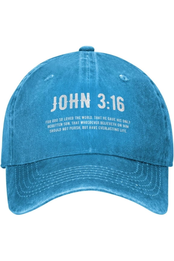 John 3:16 Christian Gifts Bible Hat Cowboy Hat Trucker Hat for Men Women Baseball Cap Snapback Hat Summer Hats Black