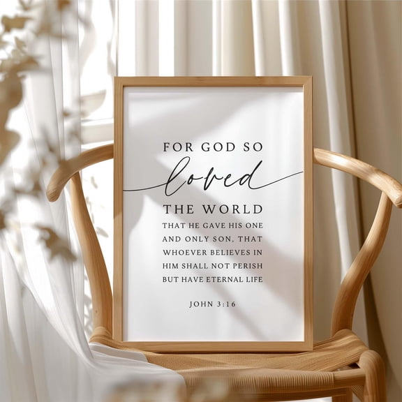 John 3 16 Christian Scripture Wall Art Unframed Paper Print
