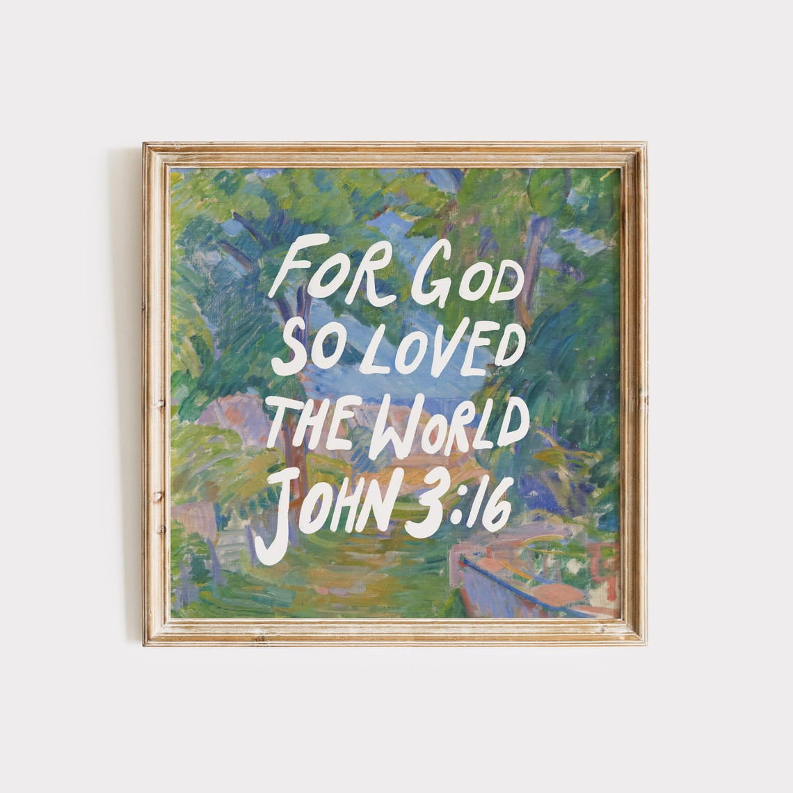 Square Scripture Graphics John 3:16 Colorful Scripture Square Christian Artwork, Unframed Paper ...