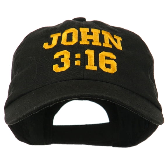 John 3:16 Embroidered Pet Spun Cap - Black OSFM
