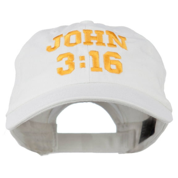 John 3:16 Embroidered Pet Spun Cap - White OSFM