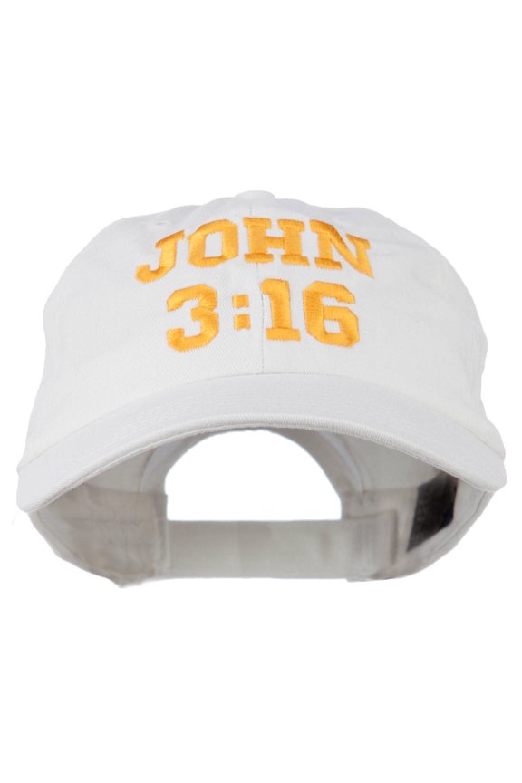 John 3:16 Embroidered Pet Spun Cap - White OSFM