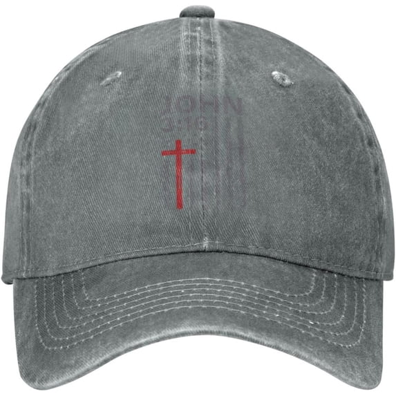 John 3:16, Faith, Cross, American Flag, Patriotic Cowboy Hat Baseball Cap Women Trucker Hat Men Snapback Hat Black