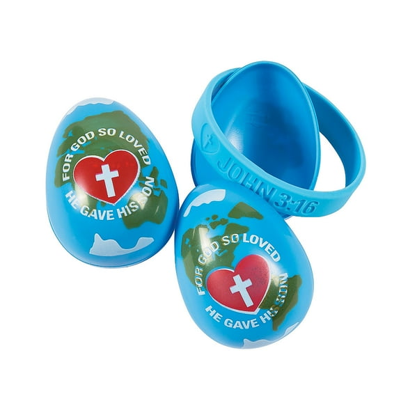 John 3:16 Filled Easter Eggs - Party Supplies - 12 Pieces