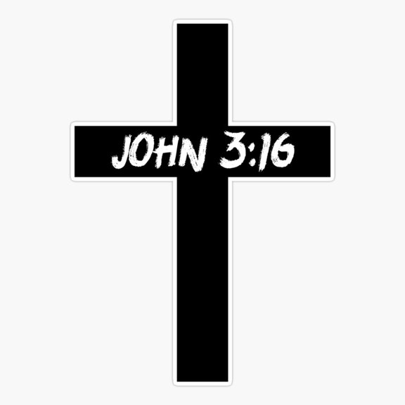John 3 16 Inspirational Bible Verse Sticker