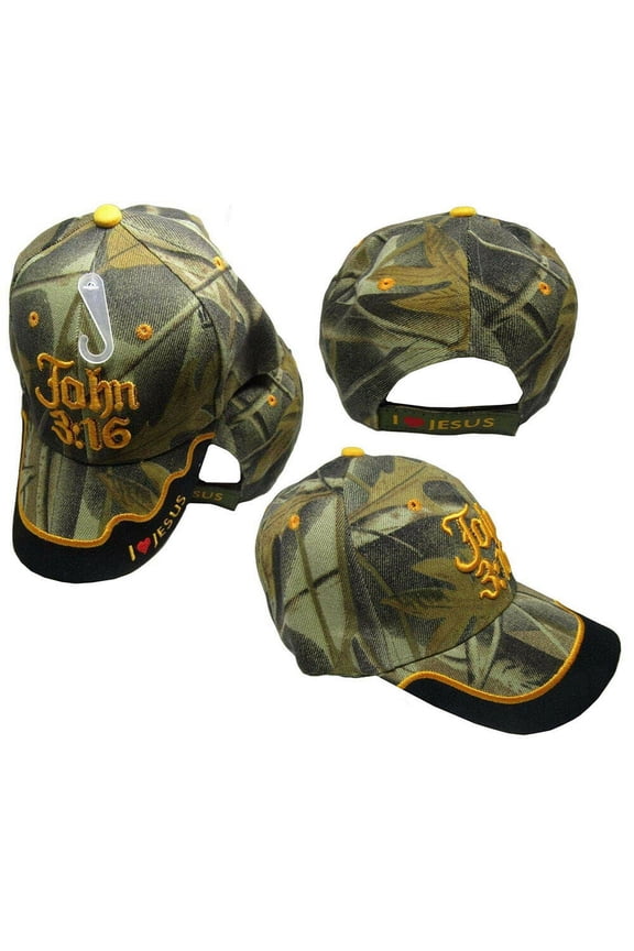 John 3:16 Jesus Christian Camo Camouflage Embroidered Cap Hat 834A TOPW