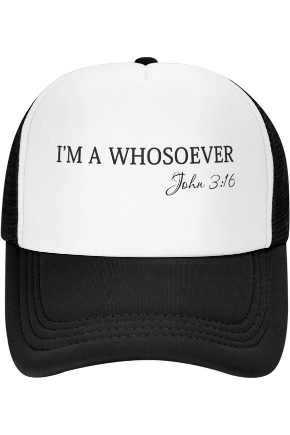 John 3:16 Modern Christian Snapback Trucker Hat Mens Mesh Baseball Caps I'm A Whosoever John 3:16 Humor Cap