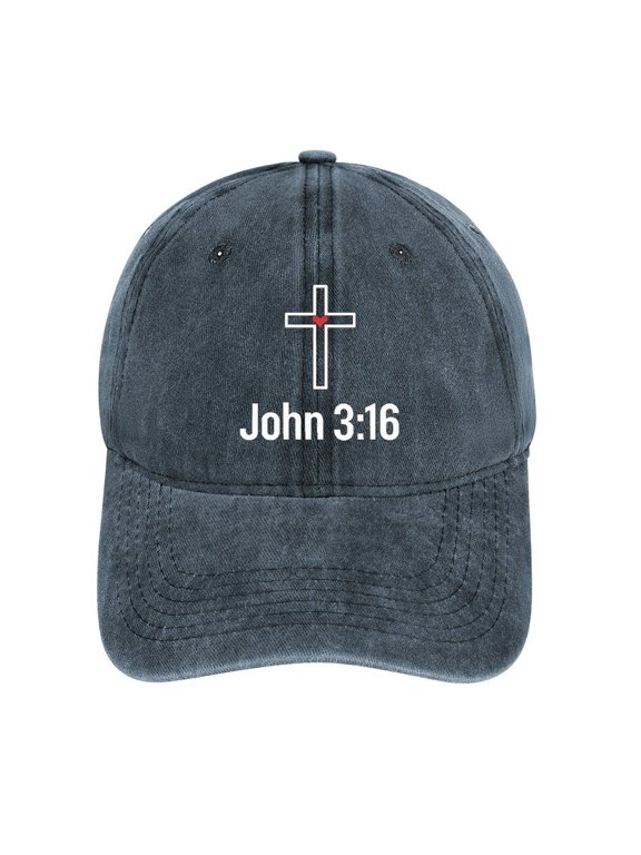 John 3 16 Navy Classic Unisex Cotton Adjustable Baseball Cap – Plain Dad Hat