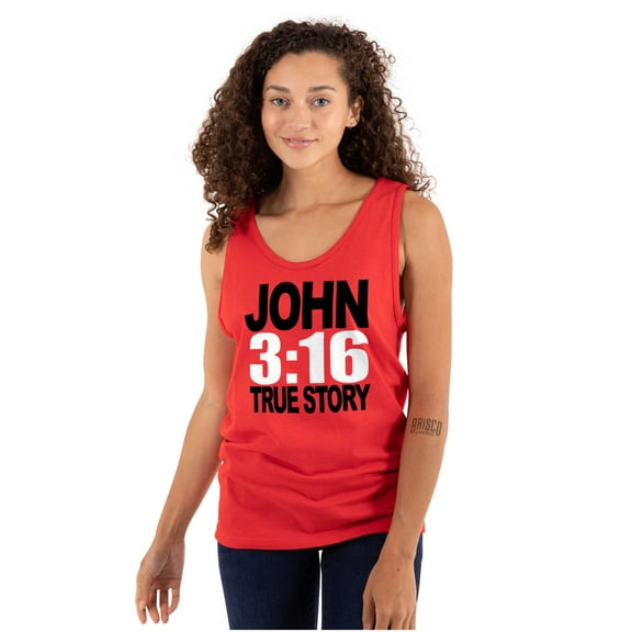 John 3:16 True Story Bible Verse Tank Top T Shirts Men Women Brisco Brands S