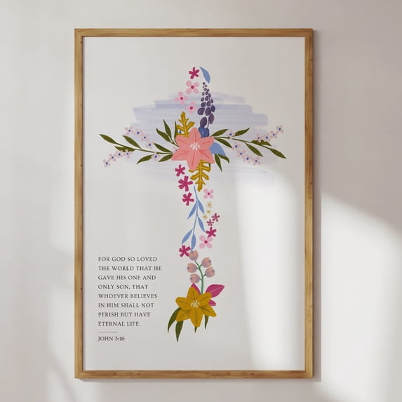 John 316 For God So Loved The World Scripture Print Christian Wall Art ...