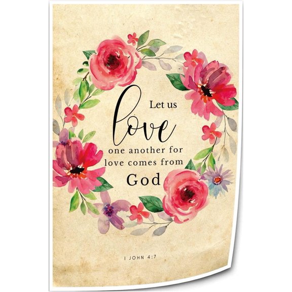 John 4 7 Bible Verse Wall Art Let Us Love One Another for Love Comes From God Quote Posters Art Deco Modern Home Decor for Bathroom