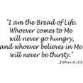 thumbnail image 1 of John 6:35 Bible Verse Vinyl Wall Decal by Scripture Wall Art, 11"x22" Black, Christian, 1 of 1