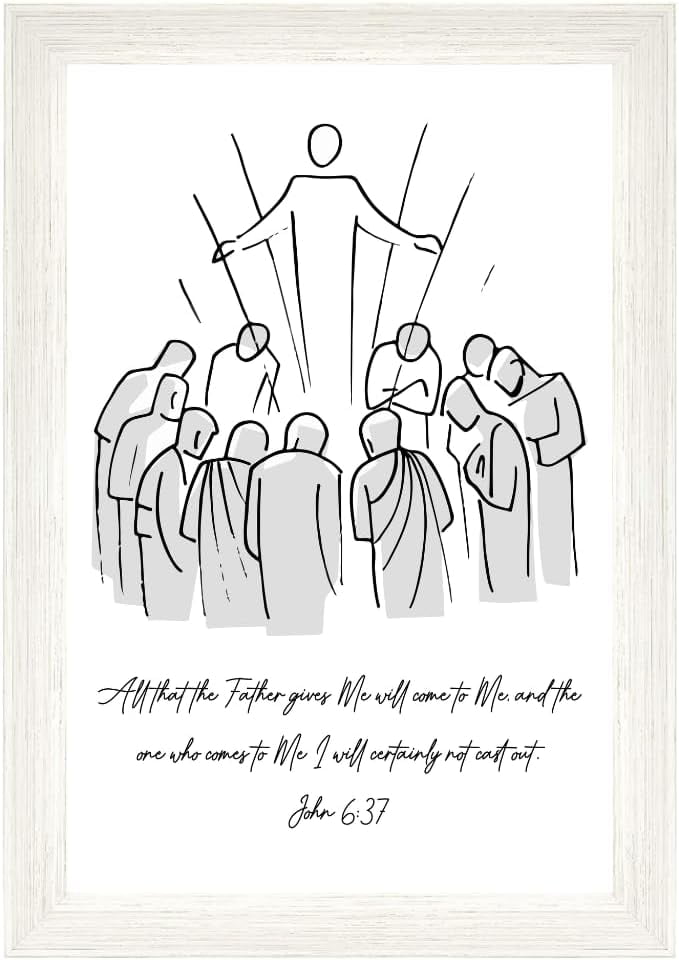 John 6:37 Bible Verse Wall Art – Christian Scripture Decor ...
