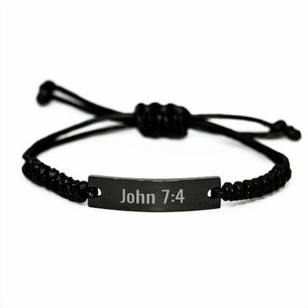 John 7 4 Bracelet John 7:4 Gift Bible Verse Scripture Stainless Steel Bracelet